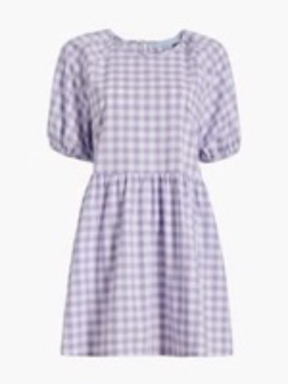 Hill House Lavender Gingham Puff Sleeve Mini Dress